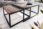 Ława Elements zestaw 2 szt drewno sheesham przydymione szare  - Invicta Interior 1