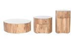 Ława okrągła drewniana Modern z marmurowym blatem - Item International 2