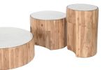 Ława okrągła drewniana Modern z marmurowym blatem - Item International 3