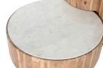 Ława okrągła drewniana Modern z marmurowym blatem 4