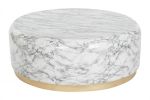 Ława stolik okrągły marmur jasny - Item International 1