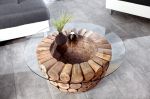 Ława Stolik Pure Nature 70 cm teak szklany - Invicta Interior 3