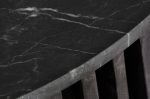 Ława Stripes marmur drewno mango 90 cm czarna - Item International 5
