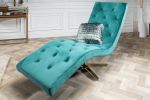 Leżanka Sofa Relaxo turkusowa aksamitna - Invicta Interior 4