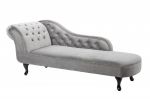 Leżanka Szezlong Chesterfield Recamiere srebrna szara  - Invicta Interior 4