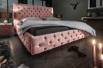 Łóżko Paris 160x200 cm aksamitne różowe - Invicta Interior 2