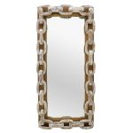 Lustro Chain drewniane bielone - Inart 1