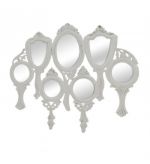 Lustro Classic Elegant Wood białe   - Inart 1