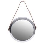 Lustro Loft na pasku 30 cm srebrne - Inart 1