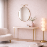 Lustro ścienne złote z kokardką - Item International 2