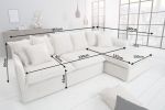 Narożnik Sofa Heaven rustykalny lniany kolor natur  - Invicta Interior 6