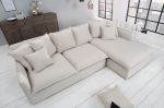 Narożnik Sofa Heaven rustykalny lniany kolor natur  - Invicta Interior 3