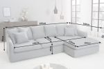 Narożnik Sofa Heaven rustykalny lniany szary  - Invicta Interior 8