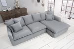 Narożnik Sofa Heaven rustykalny lniany szary  - Invicta Interior 6