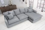 Narożnik Sofa Heaven rustykalny lniany szary  - Invicta Interior 5