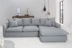 Narożnik Sofa Heaven rustykalny lniany szary  - Invicta Interior 3