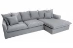 Narożnik Sofa Heaven rustykalny lniany szary  - Invicta Interior 2