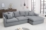 Narożnik Sofa Heaven rustykalny lniany szary  - Invicta Interior 1