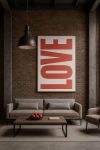 Obraz LOVE ręcznie malowany duży - Item International 3