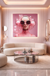 Obraz szklany Bubble Couture Pink 120x120 cm 3
