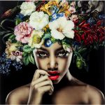 Obraz szklany Pretty Flower Woman 100x100  - Kare Design 1