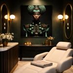 Obraz szklany Woman in turquoise 120x120 cm - Item International 2