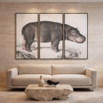 Obraz tryptyk Hipopotam 2