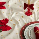 Obrus świąteczny Kokardka 140x240 czerwony 5