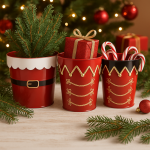 Osłonki świąteczne Santa Style 3 szt - Item International 2