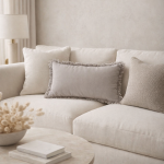 Poduszka z frędzlami jasnoszara - Atmosphera 2