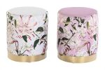 Puf aksamitny w kwiaty Fleurs  - Item International 1