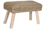 Puf taboret jutowy z drewna - Item International 1