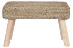 Puf taboret jutowy z drewna - Item International 2