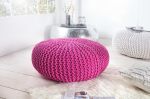 Pufa Stolik Wolle Ball Pouf Leeds XXL różowa 70 cm  - Invicta Interior 2