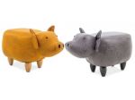 Pufa Piggy szara 2