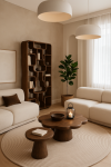 Regał opływowy z półkami Flowrack z drewna brązowy - Light & Living 3