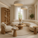 Regał opływowy z półkami Flowrack z drewna natur - Light & Living 2