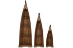 Regały Łódki Jakarta drewniane zestaw 3 szt 1