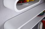 Regały Lounge Cuben oval białe na ścianę  - Invicta Interior 2