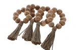 Ringi na serwetki boho z koralikami z drewna zestaw  - Item International 4