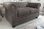 Sofa Chesterfield 2 antik look szara  - Invicta Interior 3