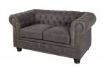 Sofa Chesterfield 2 antik look szara  - Invicta Interior 2