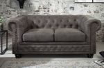 Sofa Chesterfield 2 antik look szara  - Invicta Interior 1