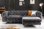 Sofa Chesterfield Modern Barock aksamitna szara - Invicta Interior 9