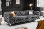 Sofa Chesterfield Modern Barock aksamitna szara - Invicta Interior 4