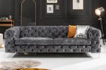 Sofa Chesterfield Modern Barock aksamitna szara - Invicta Interior 1