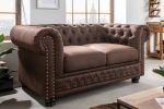 Sofa Chesterfield vintage 2 brązowa  - Invicta Interior 1