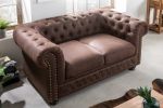 Sofa Chesterfield vintage 2 brązowa  - Invicta Interior 4