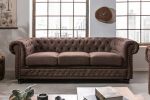 Sofa Chesterfield vintage 3 brązowa  - Invicta Interior 2