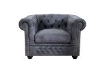 Sofa Fotel Chesterfield antik look szara  - Invicta Interior 2